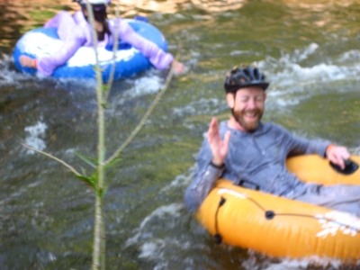 man in a raft